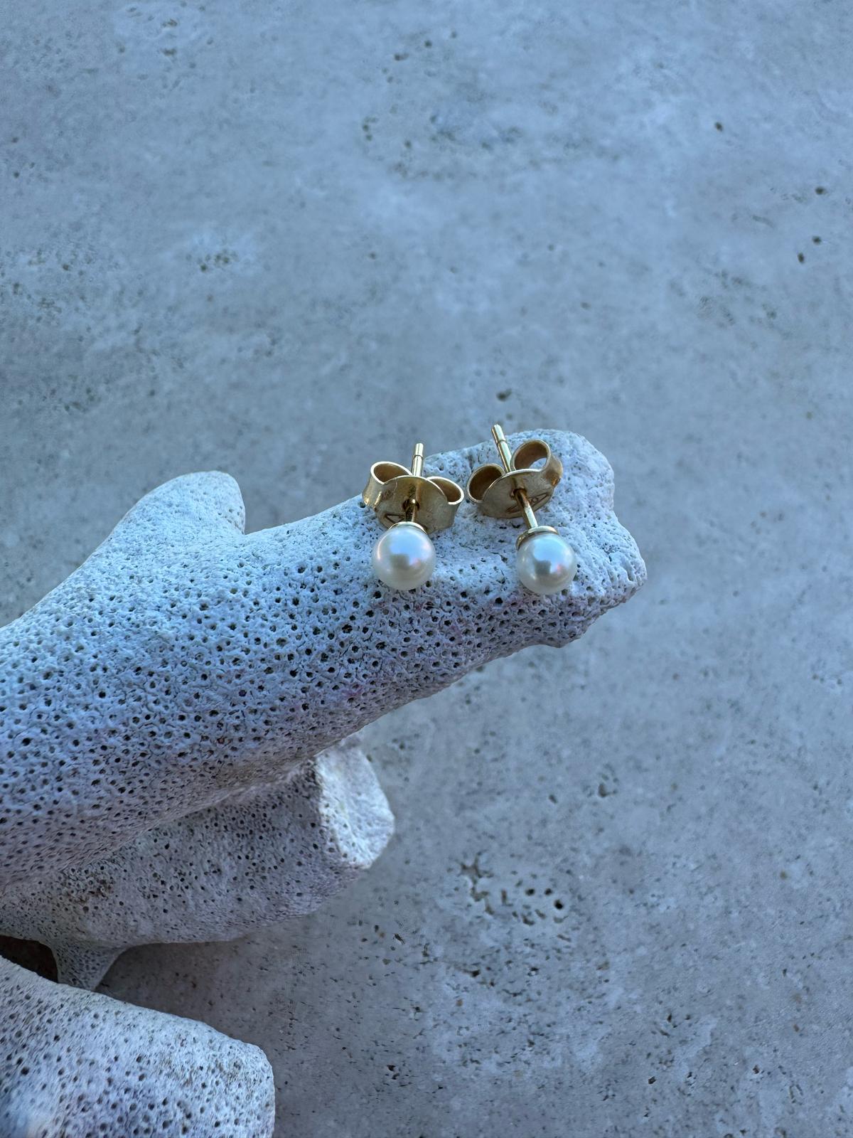 Boucles d'oreilles perle de culture - or jaune 18k