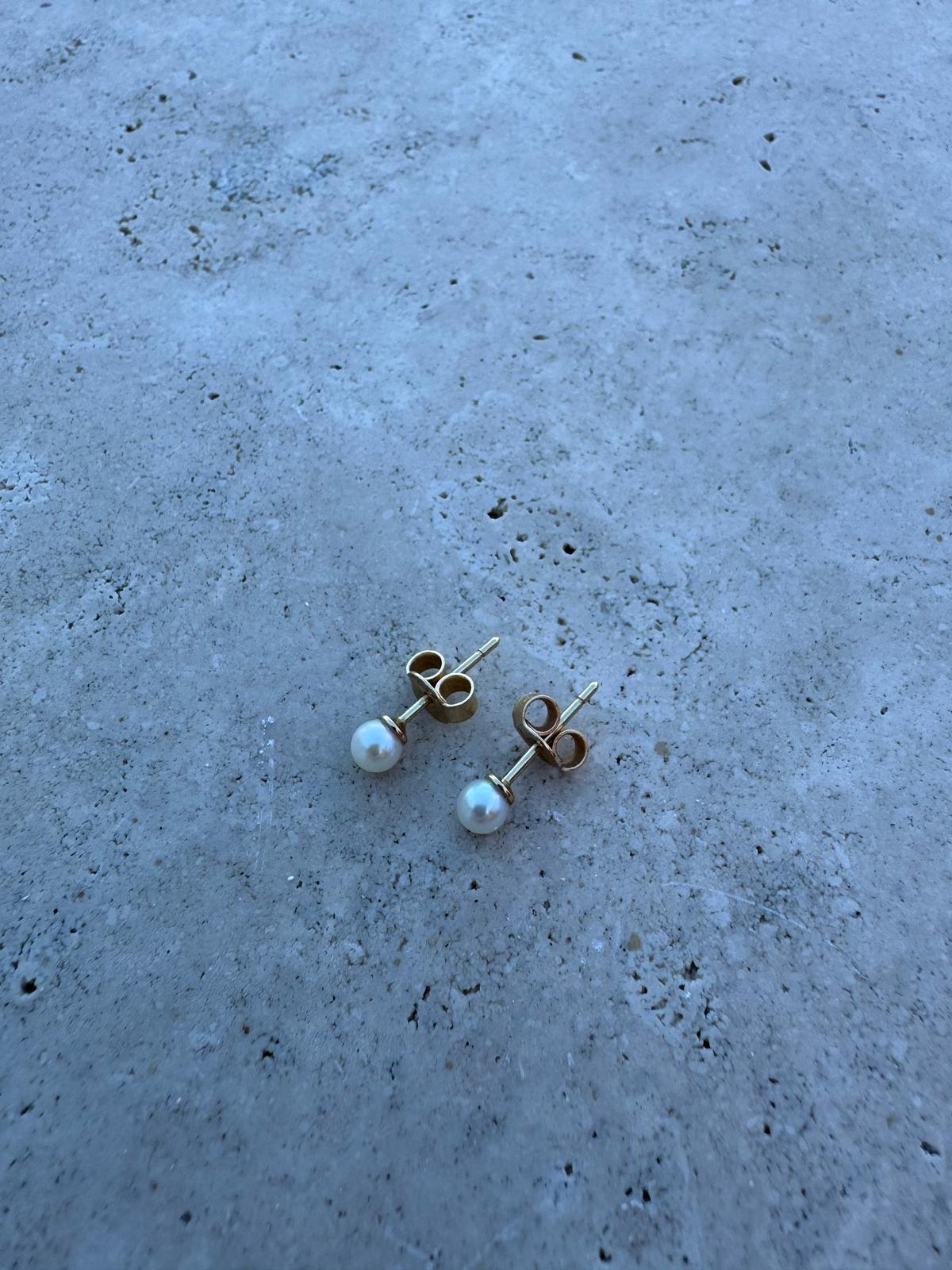 Boucles d'oreilles perle de culture - or jaune 18k