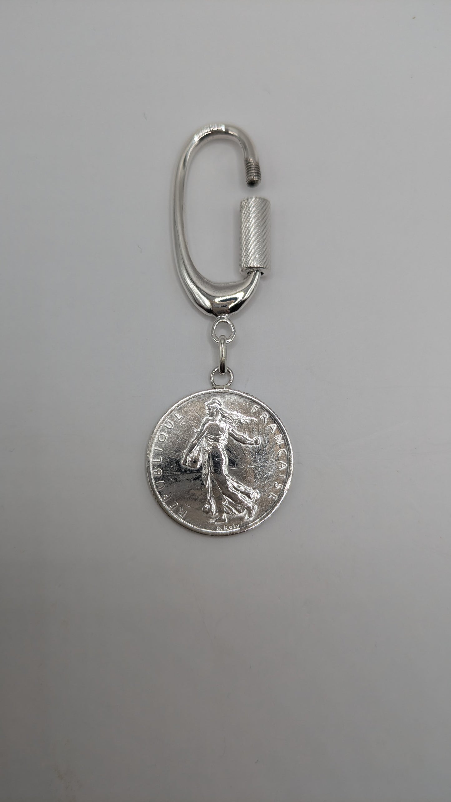 Porte clé Argent - franc semeuse en nikel
