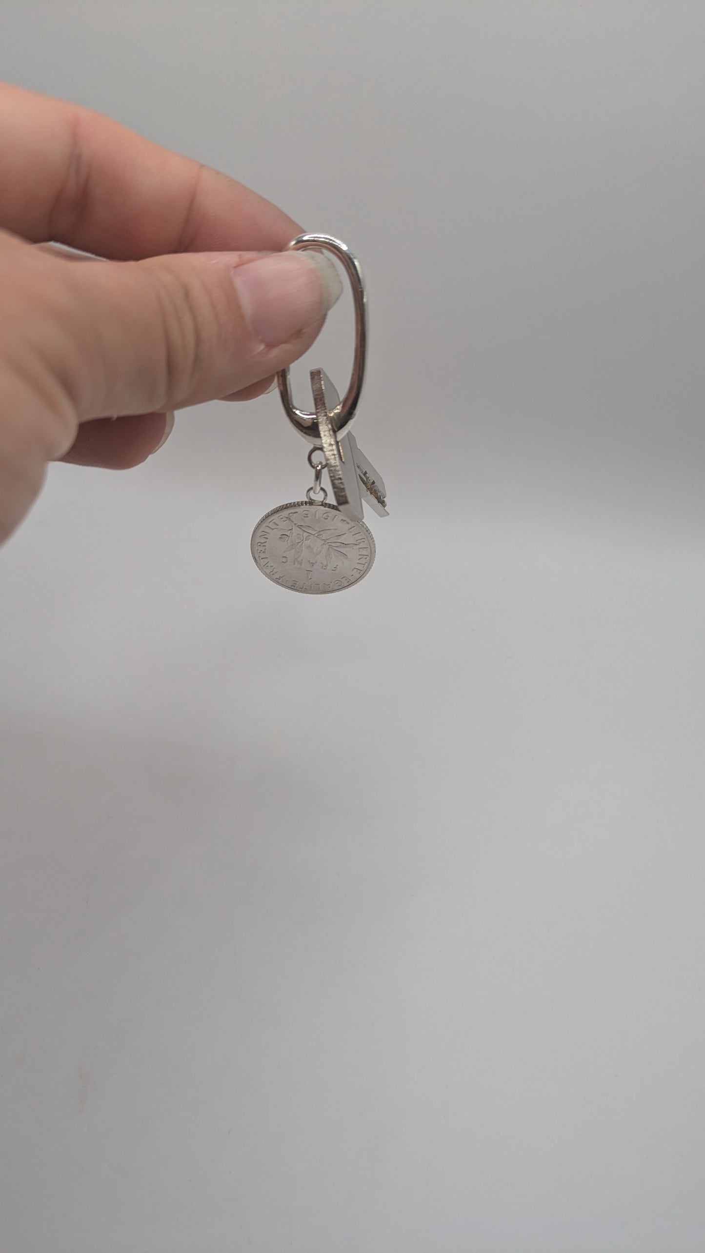 Porte clé Argent - franc semeuse en nikel