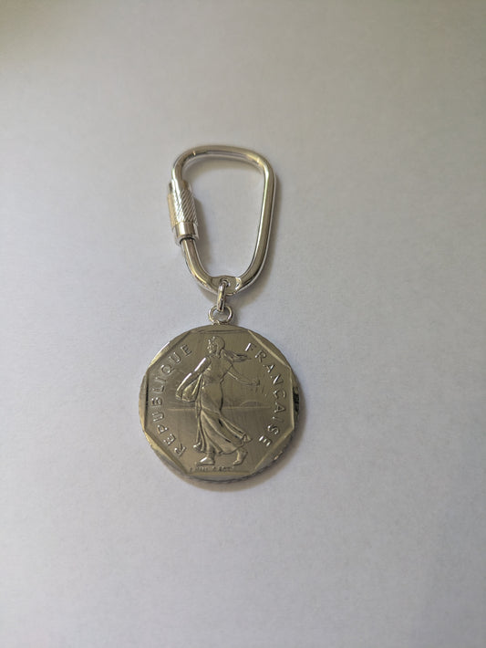 Porte clé Argent - franc semeuse en nikel