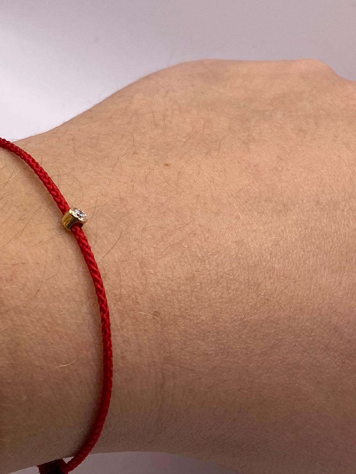 Bracelet Diamant Or Jaune - Cordon Réglable