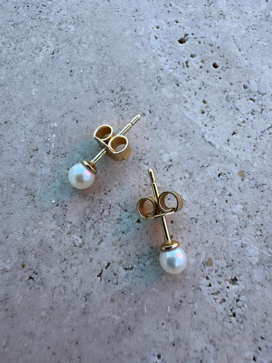 Boucles d'oreilles perle de culture - or jaune 18k